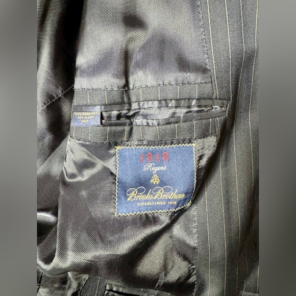 Brooks Brothers 1818 Regent Blazer Mens 44S Navy Blue Virgin Wool Career Read* - Picture 11 of 12